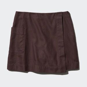 Uniqlo Linen Blend Skort - Dark Brown